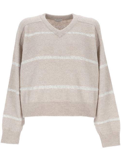 Maglione a righe con paillettes BRUNELLO CUCINELLI | MSP710602PCHL22